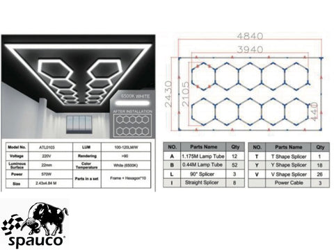 Luz LED Hexagonal